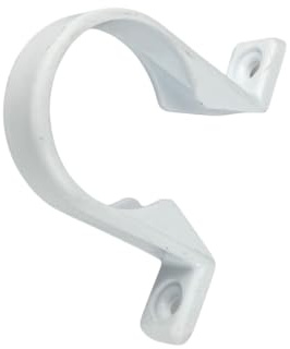 Duraplast UK™ White Universal Waste Pipe Clip 50mm for Solvent or Pushfit Pipe | Secure & Durable PVC Bracket for Waste Pipe Support | Pack of 10 | for Plumbing & Bathrooms | Easy Installation