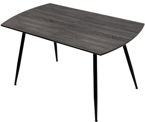TRISENS Esstisch Sabina ausziehbar 140-180 x 80 cm 6-10 Personen Küchentisch mit Metallgestell für Küche, Esszimmer Holz Optik, Farbe:Dunkelgrau