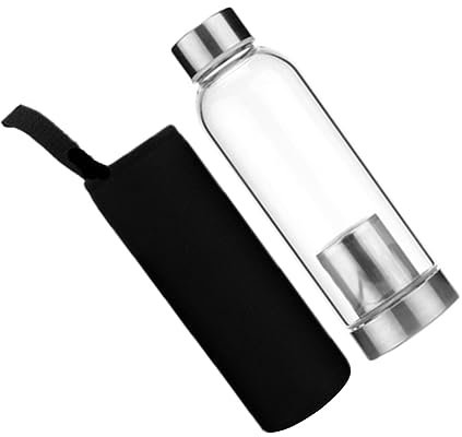 Ciieeo Borraccia Personalizzata Con Filtro Per Il Tè 550 Ml in Borosilicato A Tenuta Stagna Isolata Alla Moda Nera