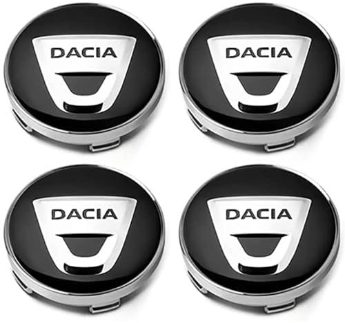 4 Stück Radnabenkappen für Dacia Spring 2021-2023, Felgendeckel Felgenkappen Nabenkappen Nabendeckel Radnabenabdeckung Radnabendeckel Reifen Felgen,Black