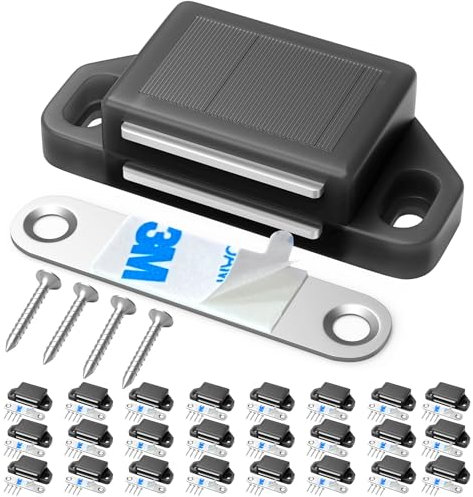 Tonitrui Cabinet Magnetic Catch Magnetic Cabinet Door Catch Magnetic Cabinet Latch for Kitchen Drawer Magnets to Stay Closed Magnetic Catch Closet for Drawer(Black 24 Pack)