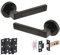 HANDLEZONE® Luxa Internal Door Handle Pack, Complete with Lever Handles, 76mm Latch, 75mm Ball Bearing Hinges - Black Matt