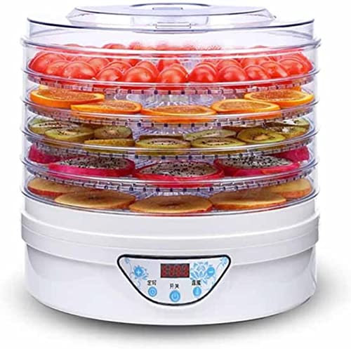 Deshidratador de alimentos, mini deshidratador multifunción de alimentos, máquina de frutas secas, para cecina, carne, hierbas, frutas, máquina secadora con temperatura digital, 5 bandejas