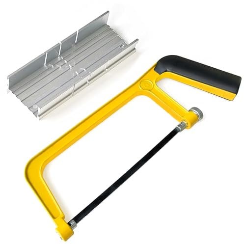 Viganoc Ensemble mini scie à métaux et bloc à onglets 150 mm – Scie à main de coupe de 15,2 cm avec lame bimétallique