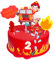 Feuerwehrmann Tortendeko, Feuerwehrauto Cake Topper Happy Birthday Kindergeburtstag Torte Deko, Feuerwehrmann Geburtstag Party Dekorationen für Kinder