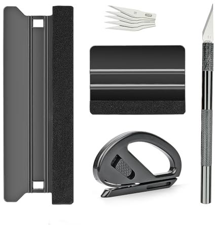 Wallpaper and Vinyl Wrap Installation Tool Kit - Includes 4inch & 8inch Felt Edge Squeegees, Trimmer Tool, for Window Tint, Stickers, Protective Films, Transfer Film, Signboards