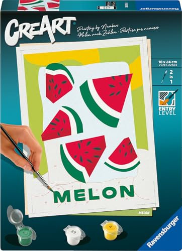Ravensburger - CreArt 18x24 cm - Adulte - Peinture par numéros - Melon - Activité détente et créative - 25516