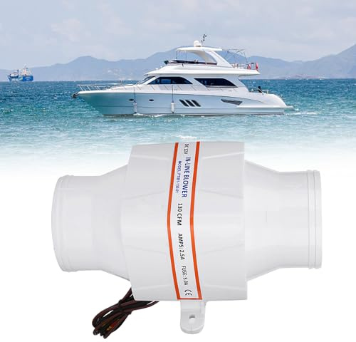 lvifloae 3-Inch 12V Marine Bilge Blower Fan, Inline Ventilator for Boat, Yacht and Caravan Engine Compartments