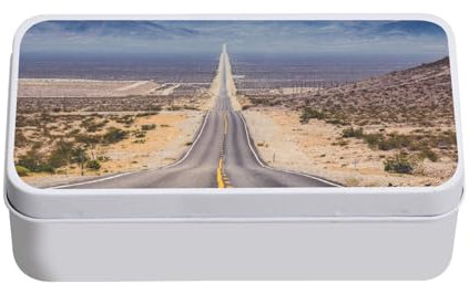 Fabulous Metallbox, Route 66 USA, Biker, Mythische Wüste – 11 x 18,5 x 5,5 cm – Aufbewahrungsbox, Schlüssel, Werkzeug, Lunchbox, Zucker, Kekse