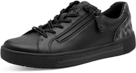 Jana Damen 8-23660-42 Sneaker, Black/Leo, 40 EU