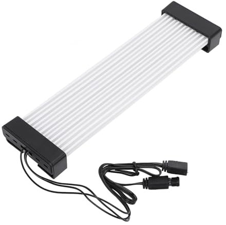 PSU Verlängerungskabel, 24 Pin auf 24 Pin PC RGB GPU Kabel 205mm Silikon adressierbarer ARGB Strip, 5V ARGB Sync, Flexibles Motherboard Stromversorgungskabel (Schwarzer Kopf)