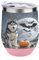 JTREWBV Verre à vin isotherme en acier inoxydable avec couvercle, motif chauve-souris au clair de lune, tasse de voyage isotherme pour garder le café et les boissons froides et chaudes