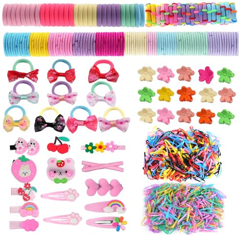 1185-teiliges Mädchen-Haarschmuck-Set, bunte Haargummis, elastische Baby-Haarbänder, Haarspangen, niedliche Blumen-Haarspangen für Mädchen und Frauen