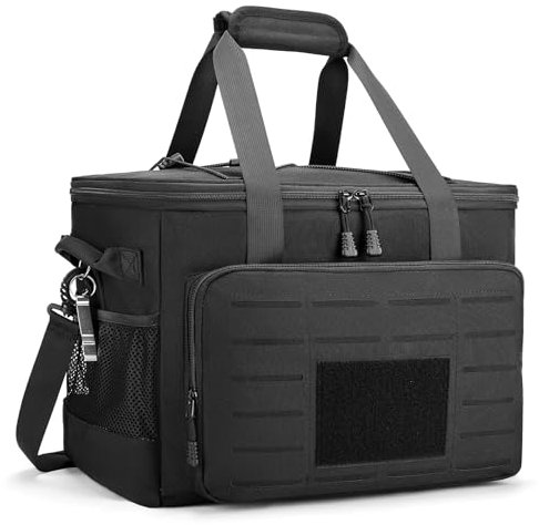 HSHRISH Taktische Kühltasche groß 30L, Kühlbox faltbar Lunchtasche Herren - wasserdichte und auslaufsichere strapazierfähige Picknicktasche für Supermarkt Einkaufen Park Picknick Strand Schwarz