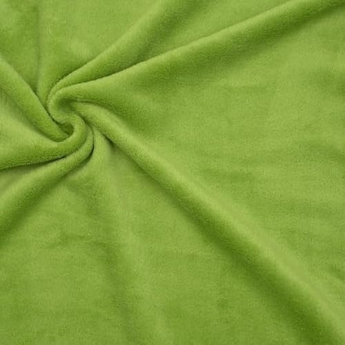 STOFFKONTOR Fleecestoff Meterware, Wellness Kuschelig weicher, Grün | 100% Polyester | Breite ca. 150 cm | Verwendung: geeignet als Bekleidungsstoff für wärmende, weiche Kleidung, Kinderkleidung