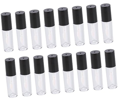 Homoyoyo 16 pièces Bouteilles Miniatures Plastique pour Gloss à Vides Contenants Pratiques et pour Voyage et Cosmétique