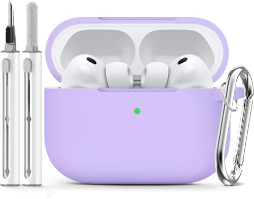 Inesore Compatible with AirPods Pro 3 Hülle - Purple | Silicone Protective Case Cover for Apple Air Pod Pro 3rd (2025), Unisex Design, with Cleaning Kit