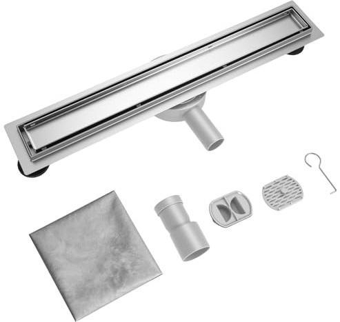 Ronvie 500mm Linear Shower Drain with Anti-Odour Trap And Hair Strainer | 304 Stainless Steel, Deep V-Slope for High Flow, Tile Insert 2-in-1 Design, 360° Siphon Waste Drainage for Bathroom, Wet Room