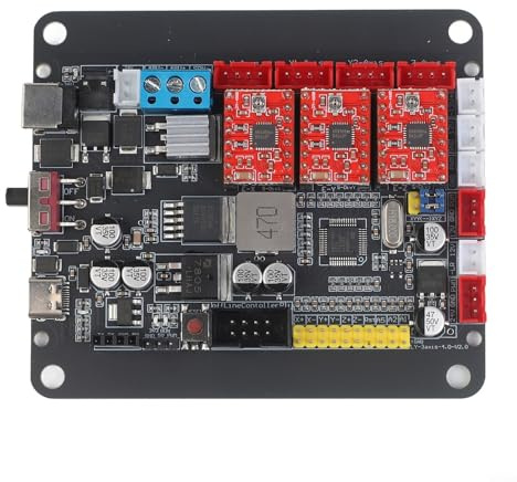LatoYard 32-Bit GRBL Controller-Board mit 3 A4988-Treibern für CNC-Graviermaschine, kompatibel mit 3018/2418/1610 Router und Arduino Nano