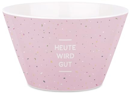 Grafik-Werkstatt Porzellan-Müslischale Heute wird gut - Mit Echtgold, Weiß