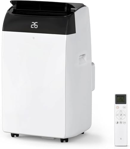 Mobile Klimaanlage 10000 BTU – Tragbare Klimaanlage/Mobiles Klimagerät mit effizienter Kühlung, leise, Luftentfeuchter & Ventilator, einfache Installation, energieeffizient