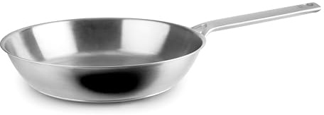 LACOR 51528 - Sartén Acero Inoxidable 18/10 Luna, Diámetro 28 cm | En acero inox 18/10, para dorar, freír y saltear a diario; antiadherente fácil de limpiar, apto para inducción y horno