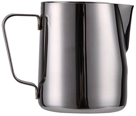 BULZEU Milk Frother Jug for Coffee Machine, 19 OZ / 500ml Stainless Steel Frothing Pitcher Milk Coffee Jug Cup, Metal Barista Accessories for Cappuccino Latte and Espresso with Measurement Scale
