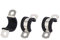 Sourcingmap 15mm Dia EPDM Rubber Lined U Shaped Pipe Tube Wire Clamps Clips 3pcs