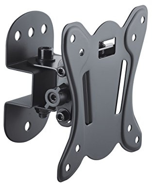 conecto CC50266 Wandhalterung für TV Geräte mit 33-69 cm (13-27 Zoll), neigbar -12° bis 3°, schwenkbar -25° bis 25°, Wandabstand 75mm, Traglast max. 25,0kg, VESA 100x100, schwarz