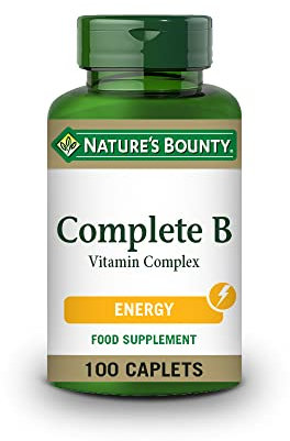 Nature's Bounty | B-Complex Complejo de Vitamina B | Con B12, B6, Ácido Fólico y Niacina | Energía, Vitalidad y Función Mental | Suplemento Multivitamínico Diario | 100 Comprimidos Recubiertos