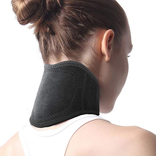 LIBINA - Schulter Heizkissen Heizung Neck Wrap Pads, Neck Support Brace Strap Selbsterwärmende Neck Wrap und Turmalin einstellbar Halskragen Knochen Relaxer,Black