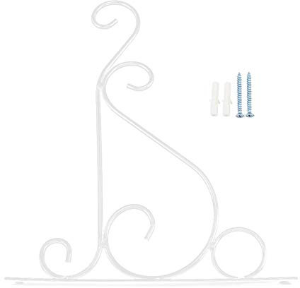 Fdit Colgador de planta de hierro Soporte para colgar en la pared Gancho de flores Linternas de campana de viento Colgador Estante Estantes para la decoración del jardín del hogar 25 * 21 cm(Blanco)