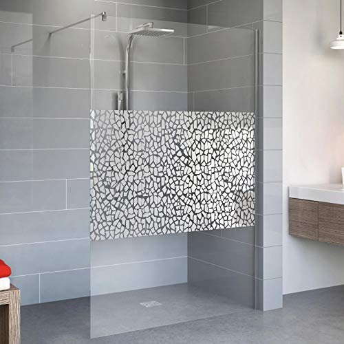Schulte D329106 41 29 Duschwand Alexa Style 2.0 Walk In, 90 x 190 cm, 5 mm Sicherheitsglas Terrazzo chrom, chromoptik