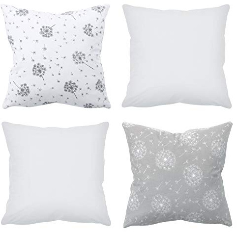 Amilian 4er-Set Dekokissen 45 x 45 cm mit Füllung und Bezug – Zierkissen Sofakissen aus 100% Baumwolle – Wohnzimmer, Schlafzimmer, Couch Deko – Set 07