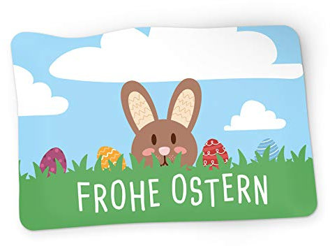 itenga 10 x Geschenkaufkleber Frohe Ostern Aufkleber rechteckig für kurze Texte Namensschild Geschenkeaufkleber Etikett Sticker