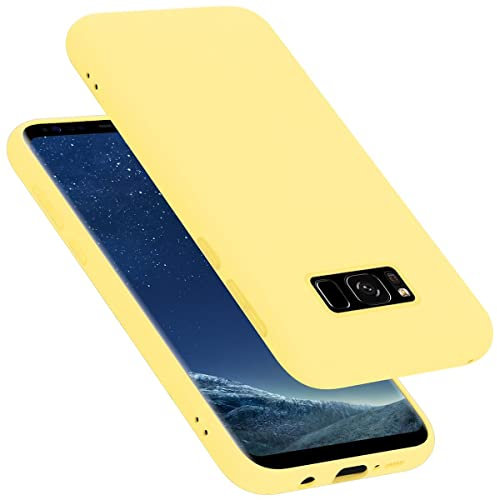Cadorabo Hülle kompatibel mit Samsung Galaxy S8 Plus Hülle Silikon Handyhülle für Galaxy S8 Plus Case aus flüssigem Silikon- Kratzfeste und stoßfeste dünne TPU Schutzhülle - Liquid GELB