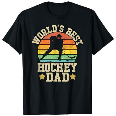 World's Best Hockey Dad Geschenk – Vintage Vatertag Hockey T-Shirt
