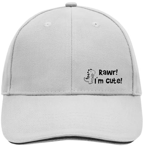 Huuraa Baseball Cap T-Rex I`m Cute Geschenk Dark Grey/White T-Rex Geschenkidee