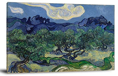 Vincent Van Gogh Gemälde Olivenbäume Poster dekorative Malerei Leinwand Wandkunst Wohnzimmer Poster Schlafzimmer Gemälde 50 x 75 cm