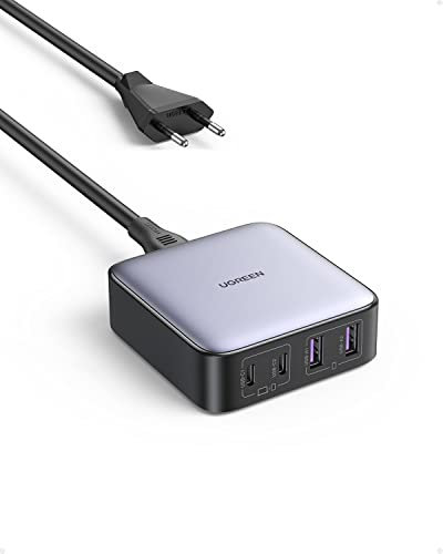 UGREEN Nexode 65W 4 Ports Chargeur USB C Rapide Bureau avec GaN II Tech Compatible avec iPhone 16 Plus Pro Max 15 14 13 12 MacBook Pro Air iPad Galaxy S24 Ultra Plus, 2M Câble Alimentation Inclus