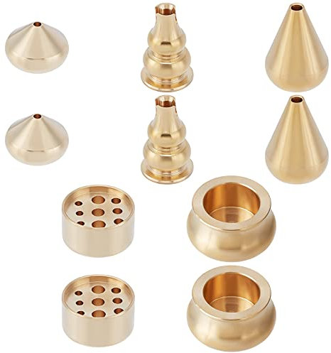 WEBEEDY Porte-encens Porte-brûleur d'encens en Laiton Porte-encens à Bobine d'encens Porte-encens pour bâtons avec 9 Trous d'encens Idéal pour la Plupart des Types d'encens (5 Styles, 10 pièces)