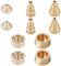 WEBEEDY Porte-encens Porte-brûleur d'encens en Laiton Porte-encens à Bobine d'encens Porte-encens pour bâtons avec 9 Trous d'encens Idéal pour la Plupart des Types d'encens (5 Styles, 10 pièces)