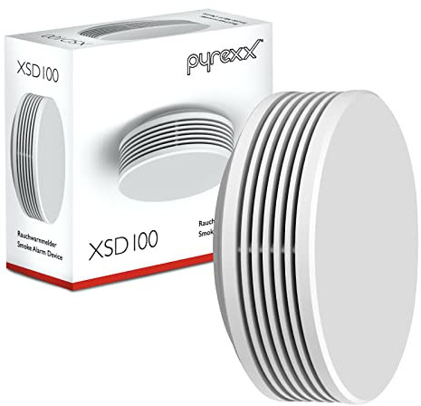 Pyrexx XSD100 Rauchwarnmelder 10 Jahre Batterie mit Magnet-Halterung ohne Bohren und LED-Blinken, Zertifiziert nach Q-Label, Weiß, 8er Set