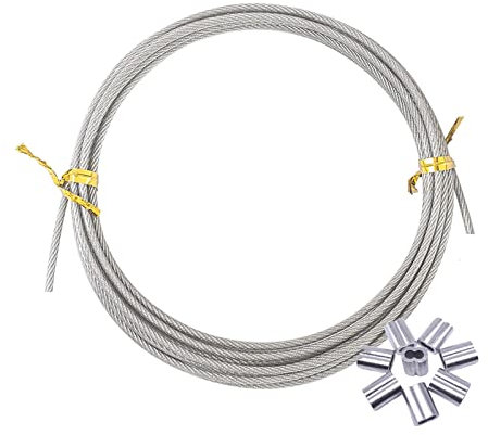 Drahtseil Edelstahl 304-edelstahl Stahlseil Drahtseil Rankhilfe Kabel Seil, Garten Draht Seil Für Kletterpflanzen Stahlseil Edelstahl Stahlseil 7x7 Litzenkern für Spaliere, Lichter Hängen, Wäscheleine