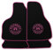 AUTOTEPPICH-Stylers NF100 Schwarze Fußmatten passend für VW Golf 5 + 6 mit Logo Wolfsburg Edition WOB und Rand in pink