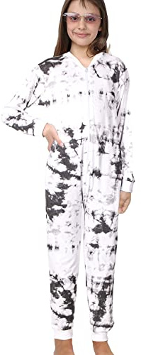 A2Z 4 Kids Girls Boys Onesie One Piece Kids Pyjamas Sleepsuit Soft Feel Comfortable - Cotton Onesie 250 Tie Dye Black 5-6