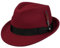 Stetson Elkader Trilby Filzhut Damen/Herren - Hut aus Wollfilz (Asahi Guard) - Wollfilzhut wasserabweisend - Fedora schmutzabweisend - Trilbyhut Sommer/Winter dunkelrot XL (60-61 cm)