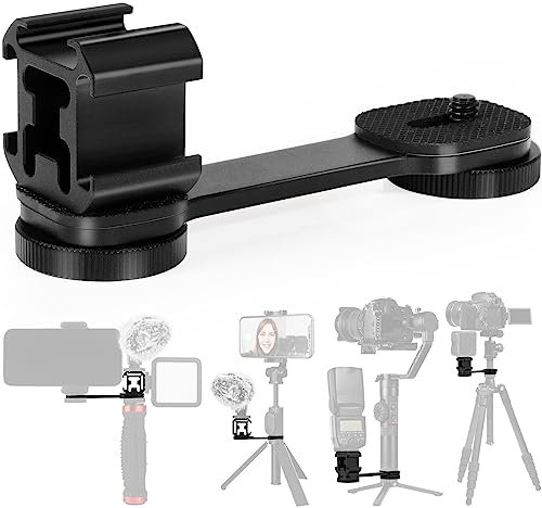ChromLives Adattatore Per Flash Fotocamere Cold Shoe Extension 3 in 1 Cold Shoe Adattatore Adattatore a vite 1/4 compatibile con DJI OM4/Osmo Mobile 3 Zhiyun