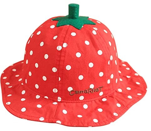 LAEMILIA Fischerhut UV-Schutz Sonnenhut Baby Mädchen Sommerhut Baumwolle Mütze Erdbeere Kleinkind Strandmütze Hut