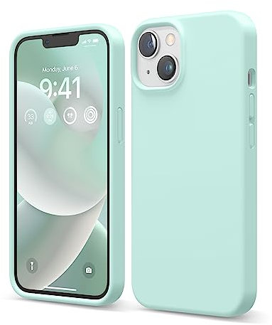 elago Liquid Silicone Case Kompatibel mit iPhone 14 Hülle (6.1), Hochwertiges Silikon, Ganzkörperschutz - 4 Schichten stoßfeste Handyhülle, kratzfestes weiches Mikrofaserfutter (Aqua Blau)